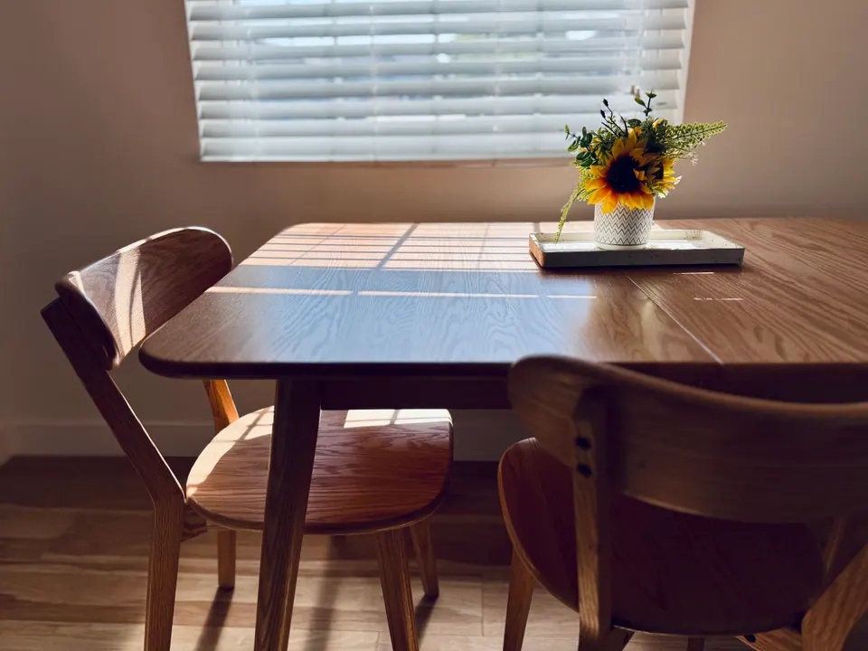 Dining table with sunflowers
