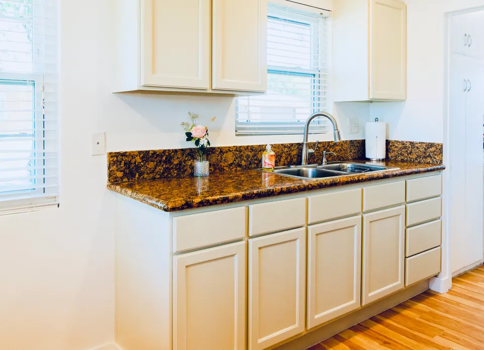 Kitchen sink and cabinets