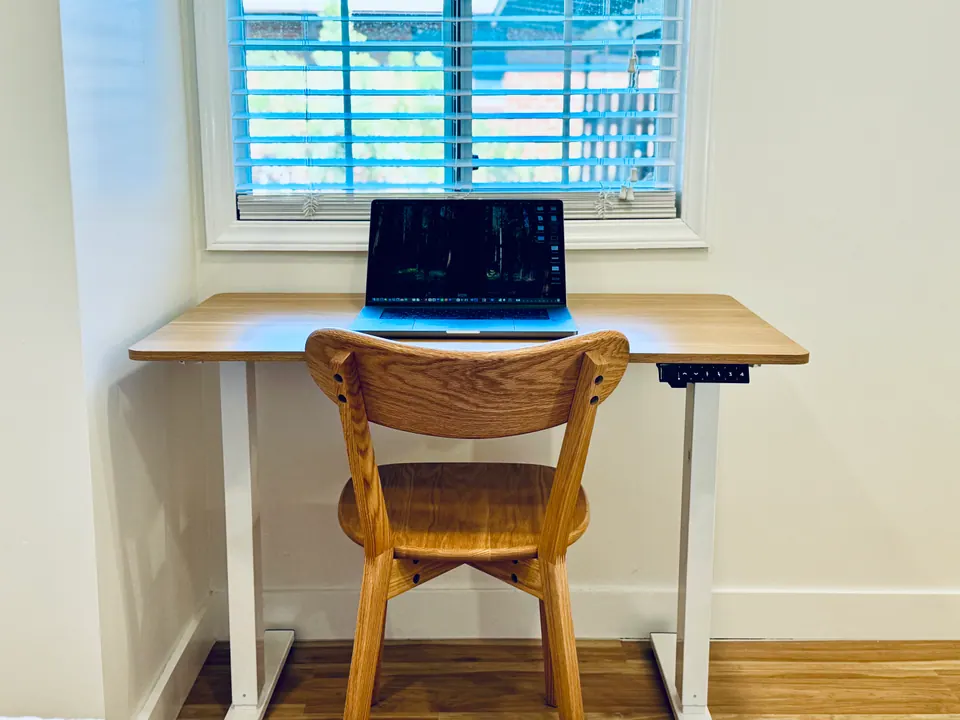 Standing desk by the window