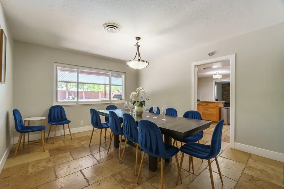 Dining room with seating for a large group