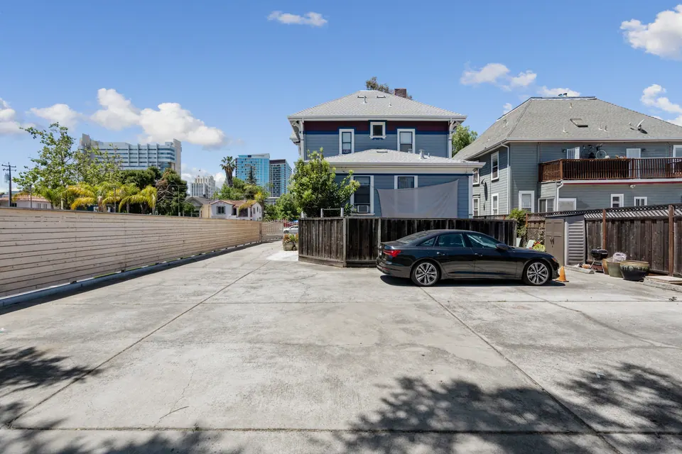 Off-street parking behind the building